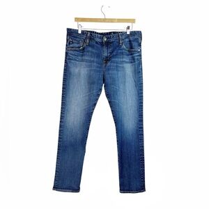 AG Adriano Goldschmied Jeans Men's Blue Straight Leg Denim Stretch Zip Fly 38x32